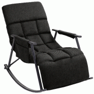 CLP Fauteuil a bascule Elara Tissu HBT: 66x61x100 cm Gris foncé Tissu - gris textile 328558