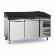CombiSteel Table à Pizza Réfrigérée 2 Portes – Granit Noir – Sur Roues - inox 7950.5137 CombiSteel Table à Pizza Réfrigérée 2 Portes – Granit Noir – Sur Roues - inox 7950.5137