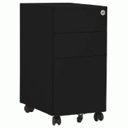 Décoshop26 - Caissons à tiroirs meuble de bureau armoire à dossiers sur roulettes 3 tiroirs 30 x 45 x 59 cm en acier noir DEC024581 - noir 30002547 Décoshop26 - Caissons à tiroirs meuble de bureau armoire à dossiers sur roulettes 3 tiroirs 30 x 45 x 59 cm en acier noir DEC024581 - noir 30002547