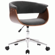 Décoshop26 - Chaise pivotante de salle à manger design contemporain bois courbé et tissu gris CDS020092 - gris 3001054099788 Décoshop26 - Chaise pivotante de salle à manger design contemporain bois courbé et tissu gris CDS020092 - gris 3001054099788