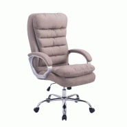 Décoshop26 - Fauteuil de bureau ergonomique et confortable jusqu'à 235 kg en tissu taupe et métal chromé 10_0002405 - métal 3000251008074