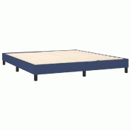 Décoshop26 - Sommier à lattes sur pieds cadre de lit 180x200 cm tissu bleu TDL0207334 - bleu 3001186088001