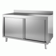 Gastro-Inox Armoire de travail avec portes coulissantes et rebord 1100x700x880m - inox 7445908533596