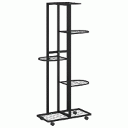 Helloshop26 - Jardinière à 5 niveaux mobile pratiques intérieur 44 x 23 x 100 cm en fer noir 02_0047084 - noir 3000234586162