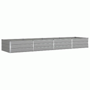 Helloshop26 - Jardinière rectangulaire moderne 195 x 100 x 45 cm design industriel extérieur en acier galvanisé gris clair 02_0059211 - gris acier
