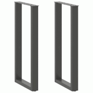 Helloshop26 - Lot de 2 pieds de table de bar en U 50 x 101 cm avec niveleurs réglables design moderne en acier anthracite 02_0057474 - acier 30002400