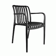 Pack 4 chaises empilables Supra-tek polypropylène 58x56x81cm noir