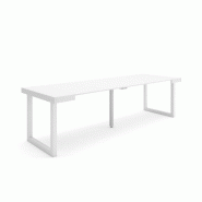 SKRAUT HOME Table console extensible, 260, Pour 12 personnes, Pieds bois massif, Blanc - blanc Bois manufacturé 371_49