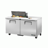 Table de préparation réfrigérée positive 8 bacs GN 1/6 2 portes pleines 439L True