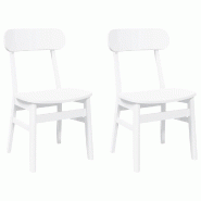 VidaXL Chaises à manger 2 pcs blanc bois massif caoutchouc Modèle Atlas Moderne Plus - 4102441