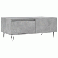 VidaXL Table basse Gris béton 90x50x36,5 cm Bois d'ingénierie Modèle Nova Signature - 830808