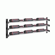 VintageView Évolution mural 38cm. Système de supports à bouteilles de vin (9 bouteilles) Chrome - noir acier WW-152-K/C VintageView Évolution mural 38cm. Système de supports à bouteilles de vin (9 bouteilles) Chrome - noir acier WW-152-K/C