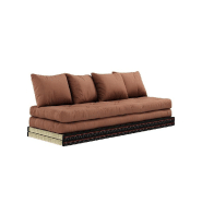 BANQUETTE FUTON TATAMI CHICO BRUN ARGILE COUCHAGE 2 X 70*200 CM.