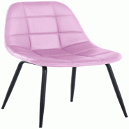 CLP Chaise de salle à manger Tom avec Pieds en métal noir - similicuir -  Rose - 321167