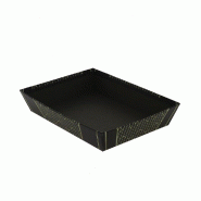 Corbeille carton rectangle "Allure" noir et or 27x20x5cm - par 48
