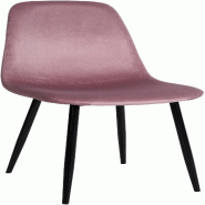 Décoshop26 - Chaise de salle à manger x1 design simple avec pieds en métal noir assise en velours rose 10_0002069 - noir métal 3000250824910