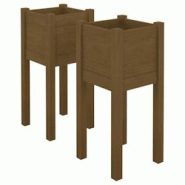 Helloshop26 - Jardinière bac lit surélevé plantes fleurs jardin terrasses d'extérieur lot de 2 31 x 31 x 70cm Pin massif marron 02_0038895 - 30002 Helloshop26 - Jardinière bac lit surélevé plantes fleurs jardin terrasses d'extérieur lot de 2 31 x 31 x 70cm Pin massif marron 02_0038895 - 30002