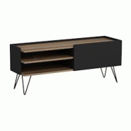 Helloshop26 - Meuble TV à porte 50 x 124 x 37 cm noir / effet bois 03_0007751 - 3001897482723 Helloshop26 - Meuble TV à porte 50 x 124 x 37 cm noir / effet bois 03_0007751 - 3001897482723