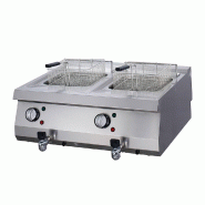Maxima Heavy Duty friteuse - 2 x 12 L - unité double - profondeur 70 cm - avec robinet de vidange - électrique – 80 × 70 × 28 cm – 22000 W - A