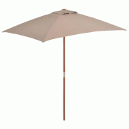 Parasol d'extérieur avec mât en bois 150x200 cm taupe Modèle Sirocco Nord - 44536