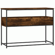 Table console chêne fumé 100x40x75 cm bois d'ingénierie Modèle Atlas Core Élite - 834152
