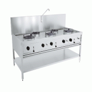 Table WOK à gaz 3X17KW + 2X9KW - 7178.1210  COMBISTEEL - 7178.1210