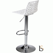 Tabouret haut mange-debout ASTIG - Blanc, Piètement chromé Tabouret haut mange-debout ASTIG - Blanc, Piètement chromé