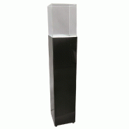 Vitrine colonne LED cloche PMMA H30cm - base en PMMA noir - 25x25x100 cm - 16W
