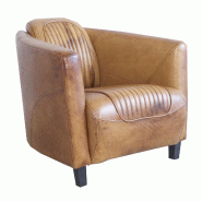 Antic Line Créations Fauteuil aviateur Cuir cognac H68 x L72 x P85 - marron cuir CD749C