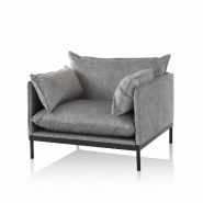 AQA Design Fauteuil PARIGI en tissu gris L.88 P.81 H.70 MP02386 - gris polyester MP02386