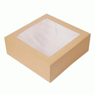 Boîte pâtissière av/ fenêtre The Pack nano micro 16x16x8cm naturel par 200