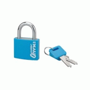 Cadenas à clé Color, intérieur, alu, 40mm, anse acier nickelé, 2 clés - SP - bleu 3150268242401 Cadenas à clé Color, intérieur, alu, 40mm, anse acier nickelé, 2 clés - SP - bleu 3150268242401
