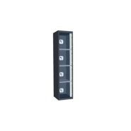 Casiers consigne à monnayeur, portes transparentes , 1 colonne de 4 cases larg.400 mm, anthracite/ gris clair Casiers consigne à monnayeur, portes transparentes , 1 colonne de 4 cases larg.400 mm, anthracite/ gris clair