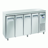 Cool Head Table à pâtisserie réfrigérée 4 portes. Dégivrage automatique. Température +2°C/+8°C.  Mesure 248x80x85 cm. Cool Head PA4100 - 1957