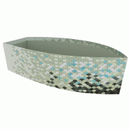 Corbeille carton Bateau Ecailles 35x18 - Corbeille carton Bateau Ecailles 35x18 -