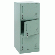 Décoshop26 - Casier vestiaire avec 3 portes verrouillables 90x38x45 cm tôle 0,5 mm en acier laminée à froid vert menthe 04_0008941 - 3000267230513