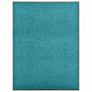 Décoshop26 - Paillasson lavable 90 x 120 cm polyamide turquoise et PVC antidérapant DEC040616 - 3000265025036