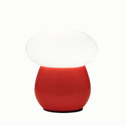 Fabas Luce Lampe De Table Freddy En Verre Soufflé Rouge, Douille E27 40W, Interrupteur Intégré, Design Élégant Et Moderne - Collection Freddy - r