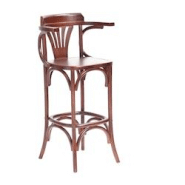 Antic Line Créations Fauteuil de bar ''montmartre'' - H109 x L56 x P55 - assise H76 cm - rouge Bois massif CS1585 Antic Line Créations Fauteuil de bar ''montmartre'' - H109 x L56 x P55 - assise H76 cm - rouge Bois massif CS1585