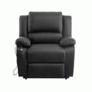 Fauteuil de Relaxation électrique élégant - Similicuir Noir Fauteuil de Relaxation électrique élégant - Similicuir Noir
