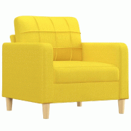Fauteuil Jaune clair 60 cm Tissu Modèle Eronvane - Matériau naturel 359080_0