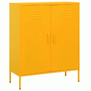 Helloshop26 - Armoire de rangement pratique 80 x 35 x 101,5 cm robustesse durable 2 étagères réglables style moderne en acier jaune 02_0046855 - ja