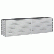 Helloshop26 - Jardinière bac lit surélevé plantes fleurs terrasse jardin de jardin 160 x 40 x 45 cm acier galvanisé argenté Argent 02_0039372 - 3 Helloshop26 - Jardinière bac lit surélevé plantes fleurs terrasse jardin de jardin 160 x 40 x 45 cm acier galvanisé argenté Argent 02_0039372 - 3