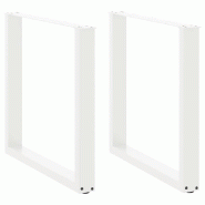 Helloshop26 - Lot de 2 pieds de table à manger en U 80 x 72 cm réglables design moderne en acier blanc 02_0057429 - blanc acier 3000240031373