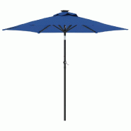 Helloshop26 - Parasol de jardin inclinable avec manivelle 225 x 225 x 212 cm protection contre UV design moderne en polyester bleu 02_0056374 - bleu a
