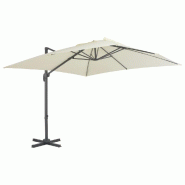 Helloshop26 - Parasol meuble de jardin en porte-à-faux avec mât en aluminium 300 x 300 cm sable 02_0008615 - aluminium 3000459547764