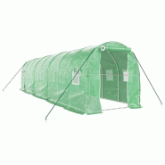 Helloshop26 - Serre tente abri plante fleur légumes avec cadre en acier 16 m² 8 x 2 x 2 m vert 02_0044552 - vert acier 3000220250817