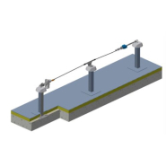 Ligne de vie à sceller sur potelets standard à chariot: dispositif d'ancrage horizontal