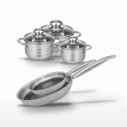 Lot 2 Poêles 24/28 cm & 3 Faitouts 12/14/16 cm Elo Relief Solution - gris 3176239942040