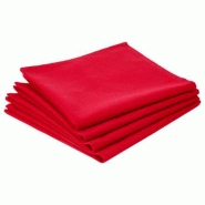 Lot de 4 serviettes de table coton 40cm rouge - paris prix